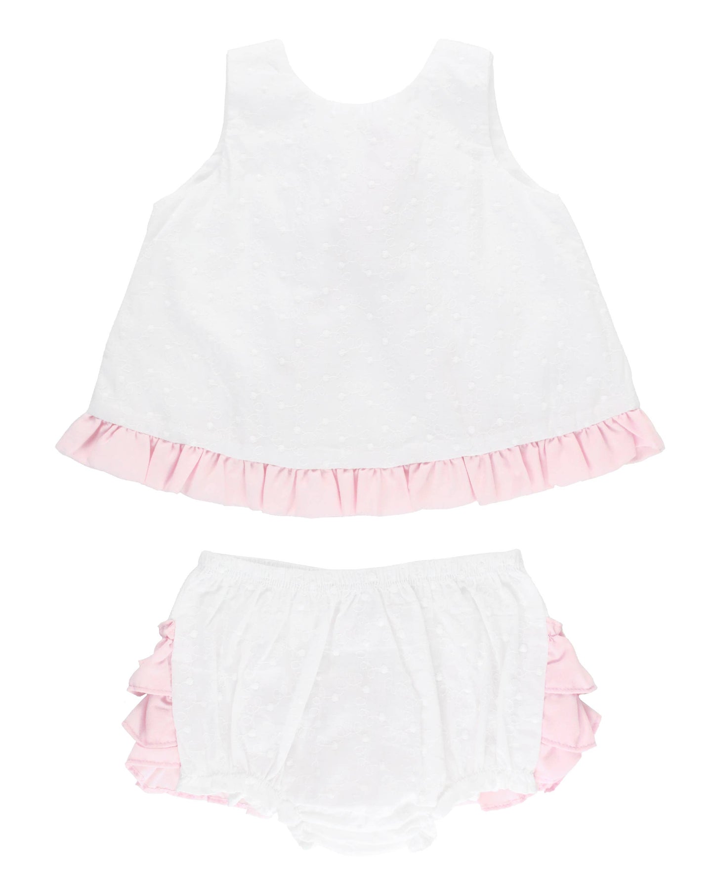 Baby Girls Swiss Dot Swing Top & Bloomer Set: White / 3-6m