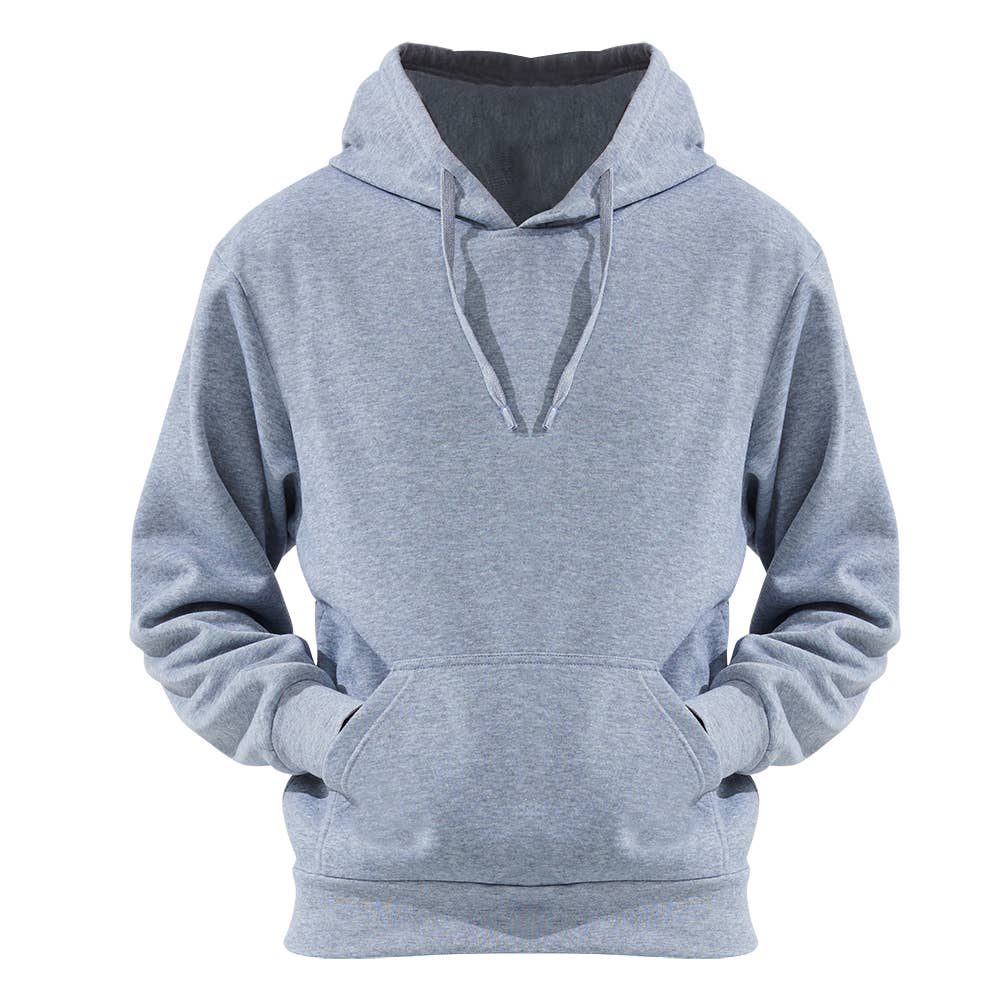 Men's Fleece Lined Pullover Hoodie: Dark Grey / S