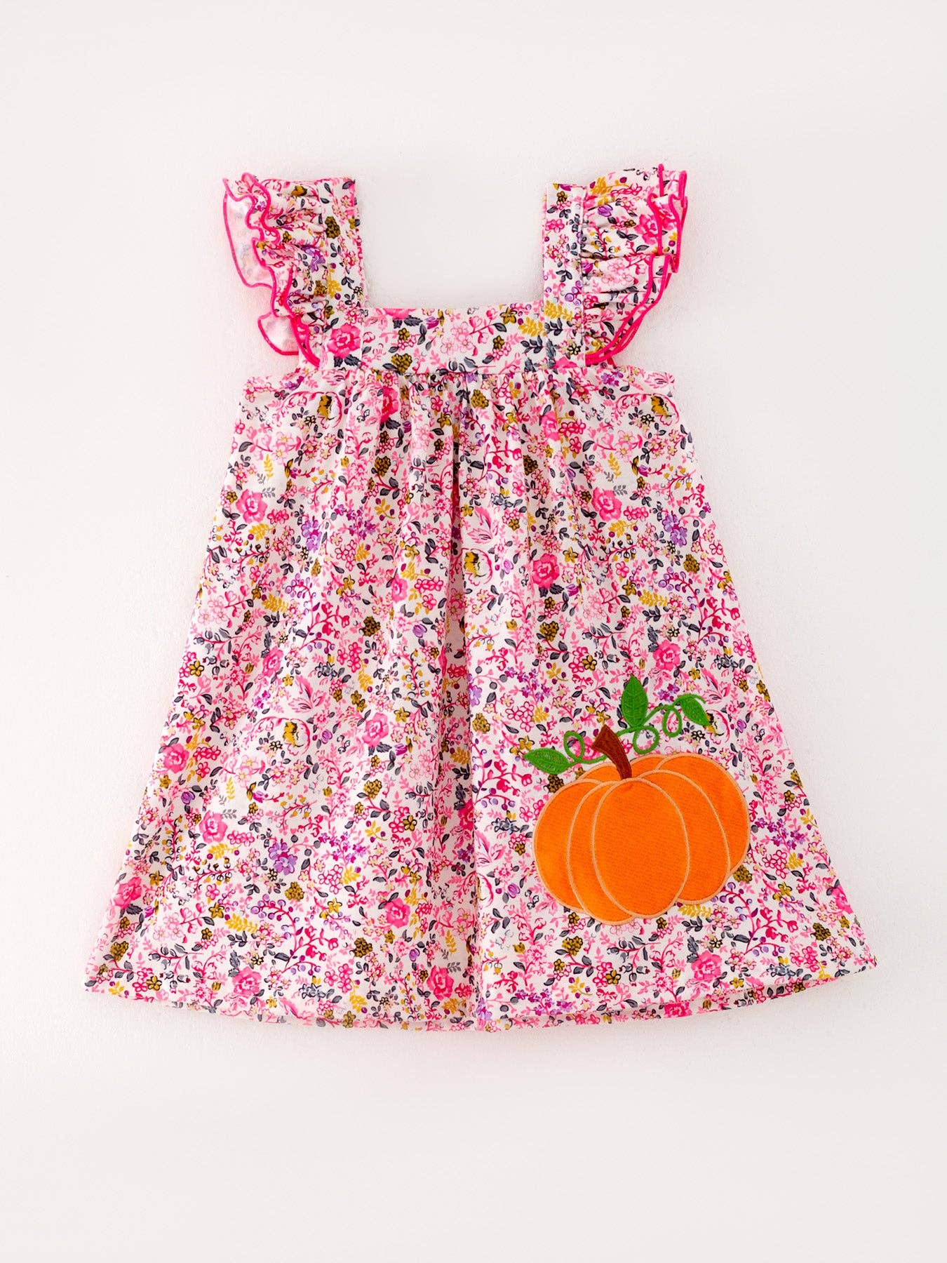 Halloween Girls Pumpkin  Applique Dress: 6