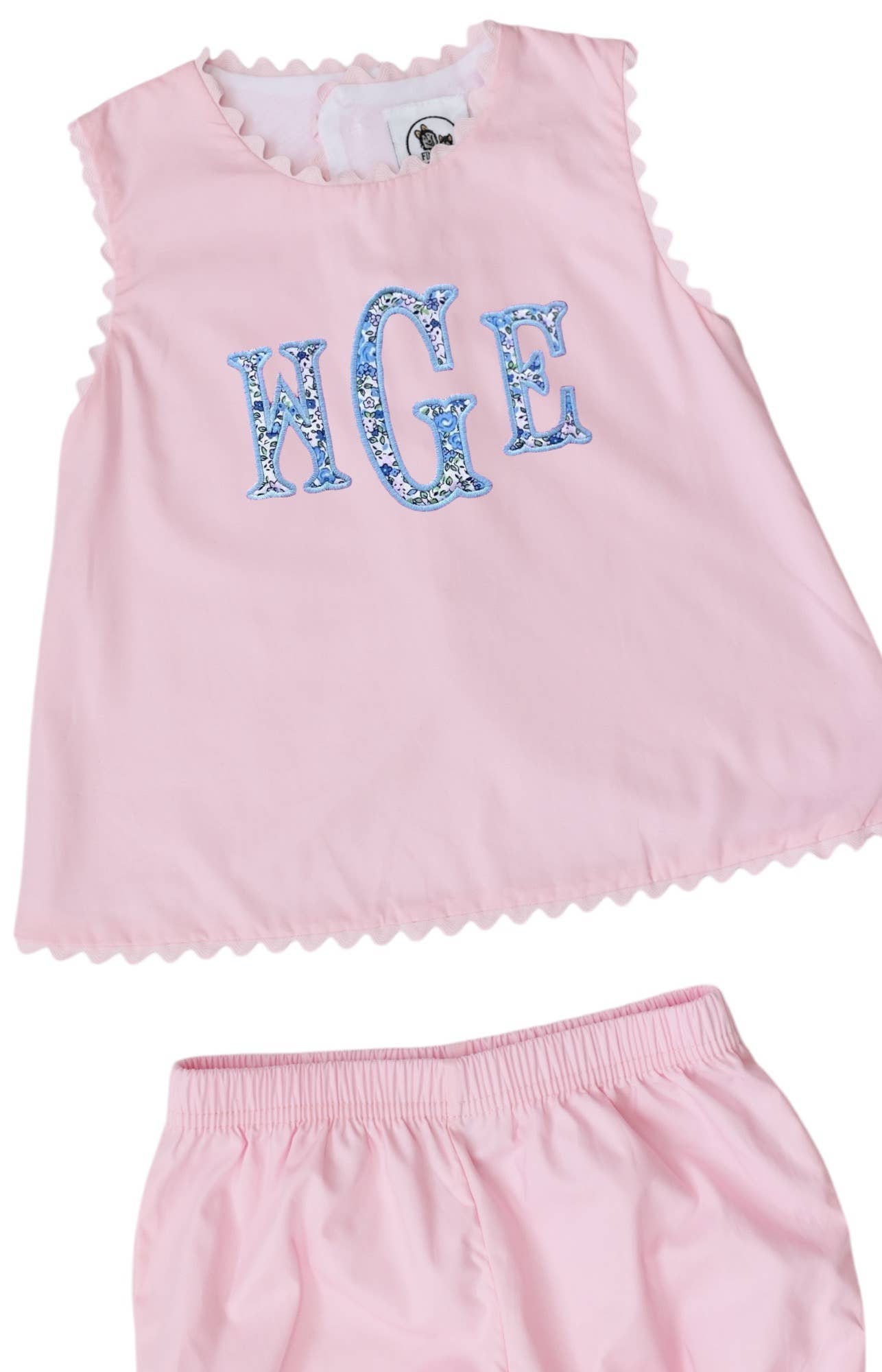 Rosie Scallop Trim Swing Back Bloomer Set: 6 Month