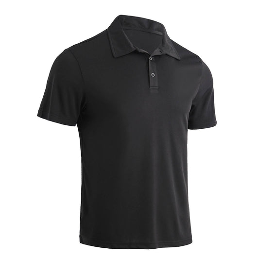 LeeHanTon Men's Solid Polo Shirt: Black / S