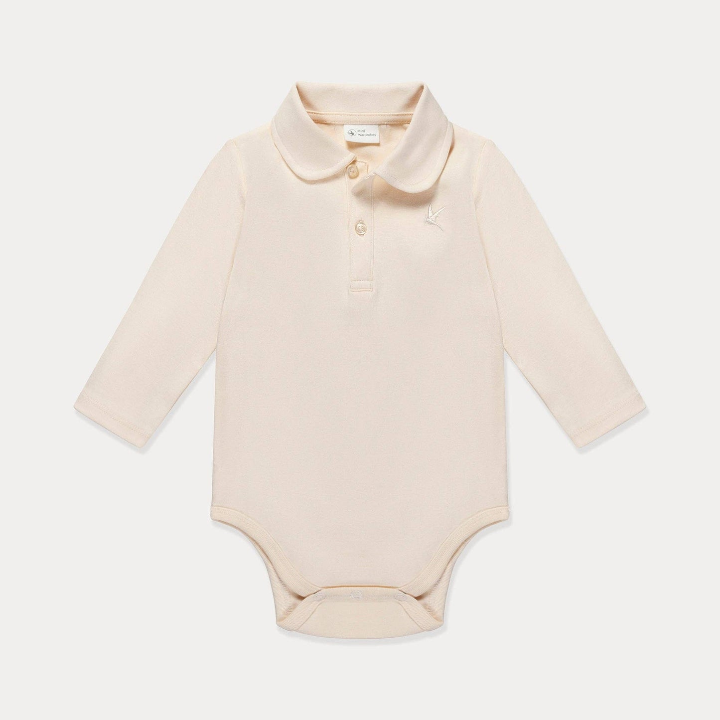 Baby Polo Shirt, Baby Polo Bodysuit, Cotton Long Sleeve: French Vanilla Yellow / 6-12M