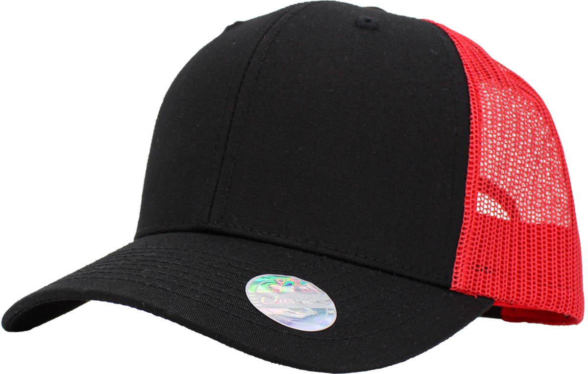 CLASSIC 6 PANEL MESH BACK: LGY-BLK