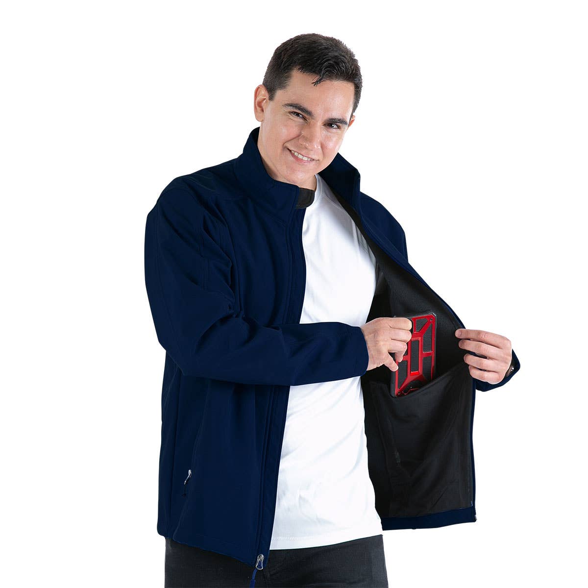 LeeHanTon Men’s Micro Fleece Lined Core Shell Jacket: Black / Large