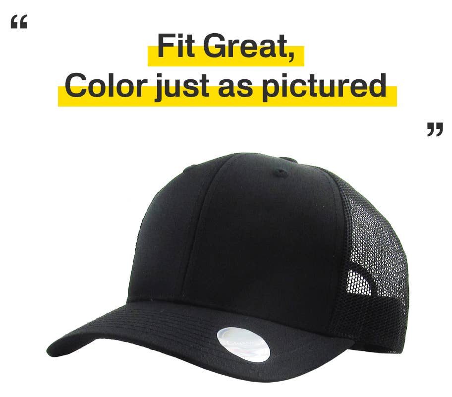 CLASSIC 6 PANEL MESH BACK: LGY-BLK